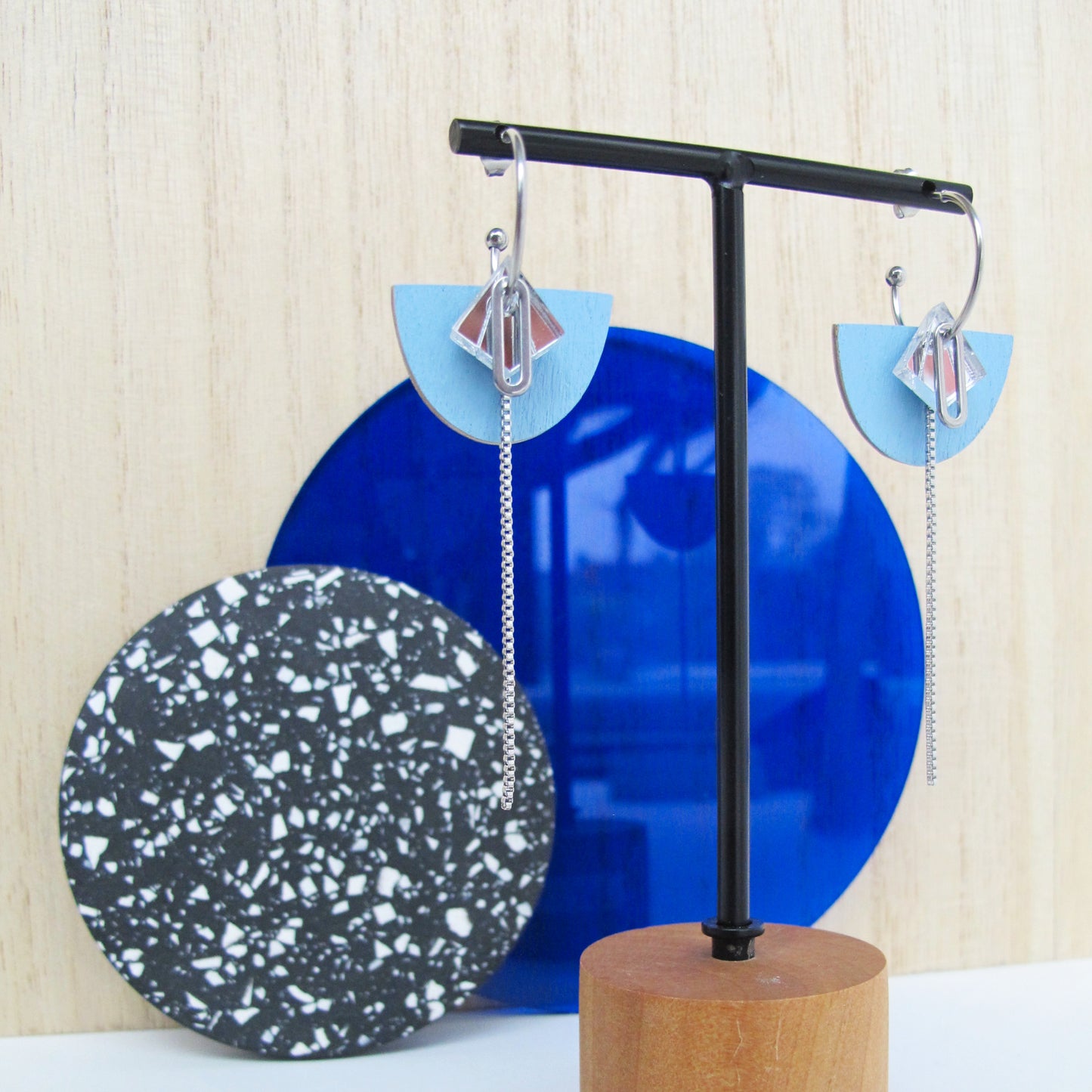 Oorbel Babs Oud Blauw