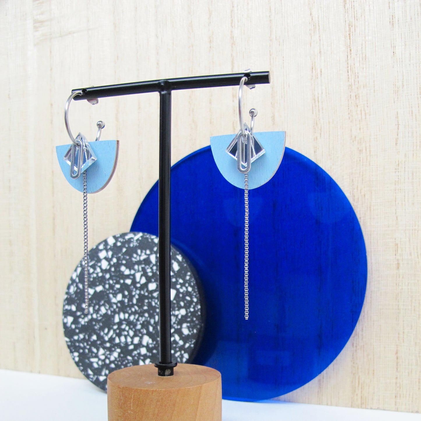 Oorbel Babs Oud Blauw