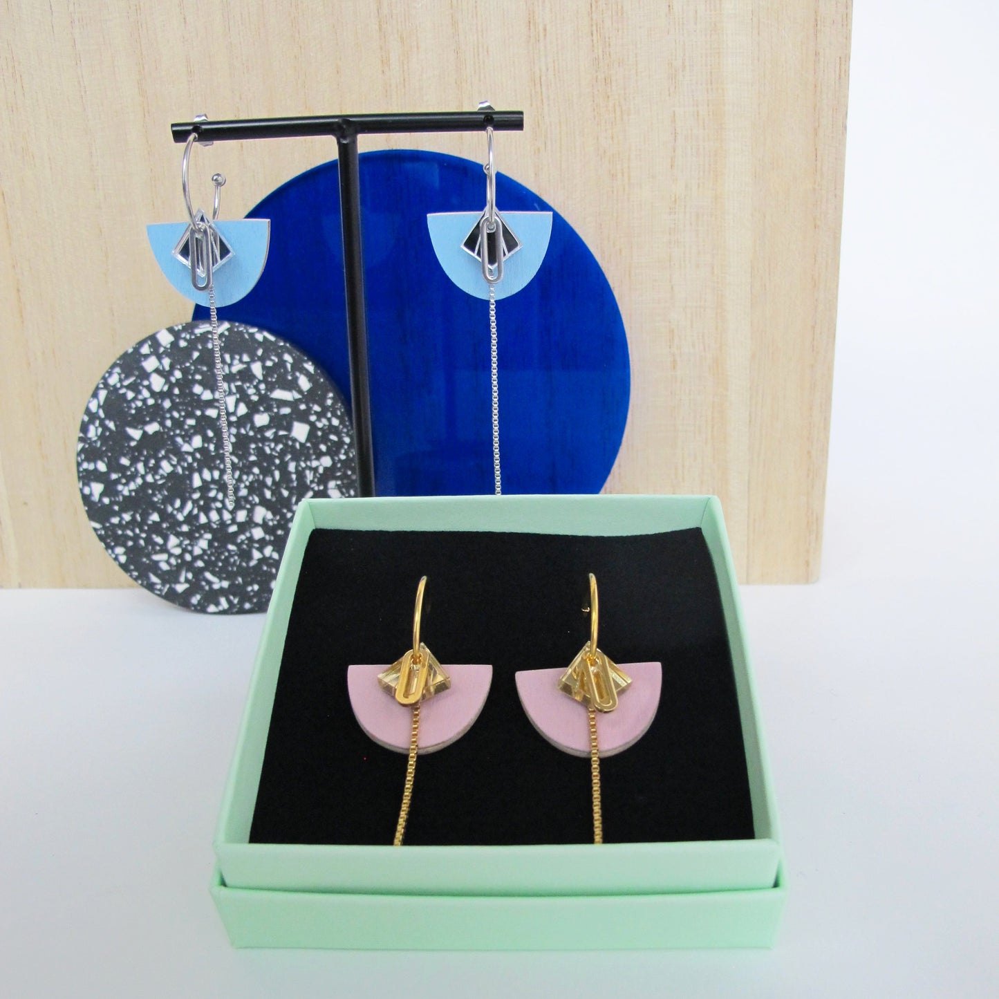 Oorbel Babs Oud Blauw