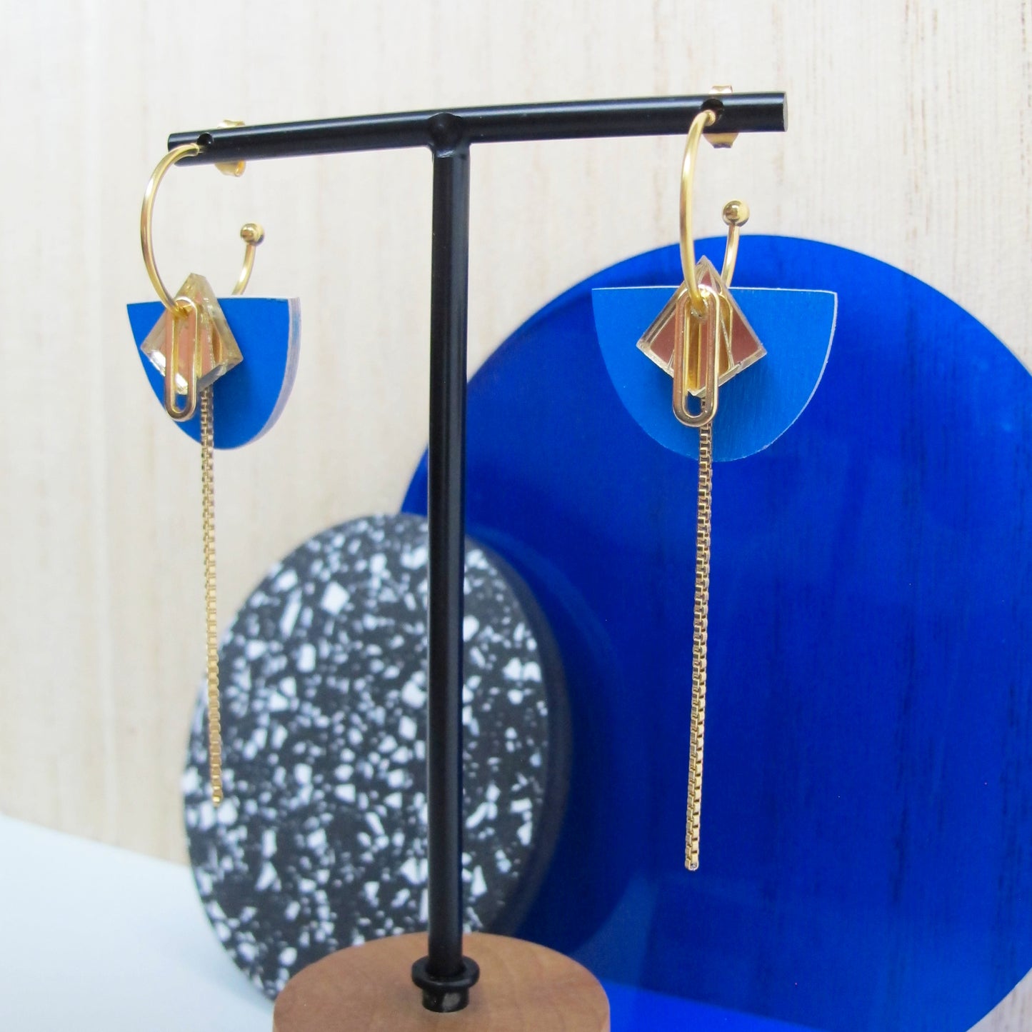 Oorbel Babs Petrol Blauw
