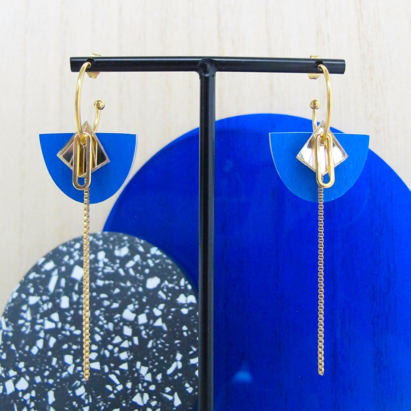 Oorbel Babs Petrol Blauw