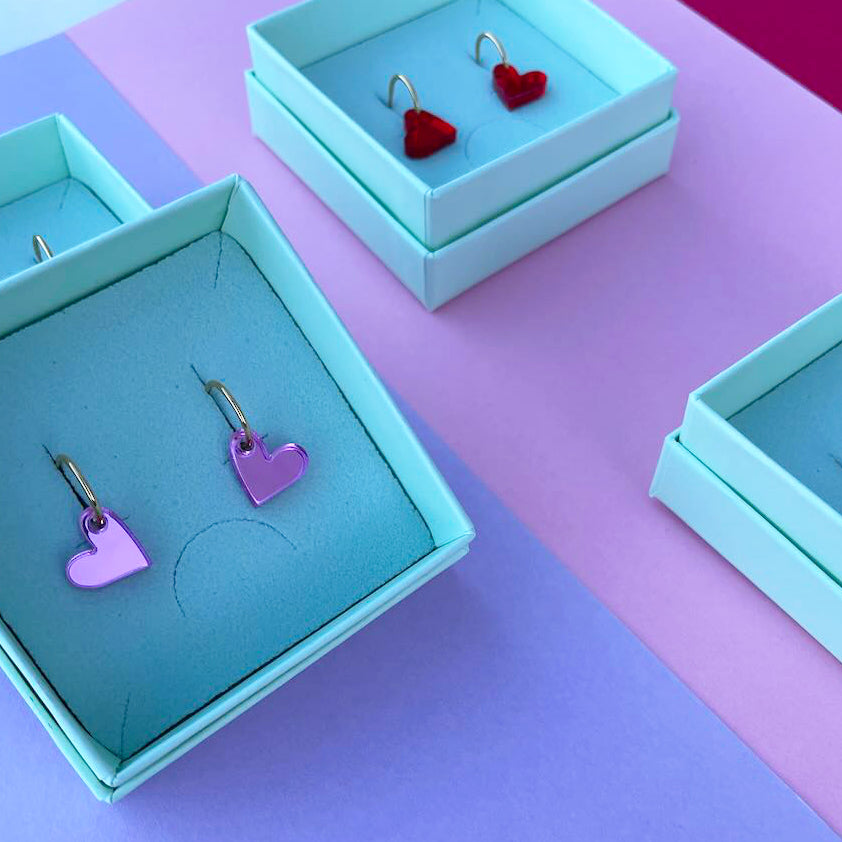 Oorring klein hartje - Roze