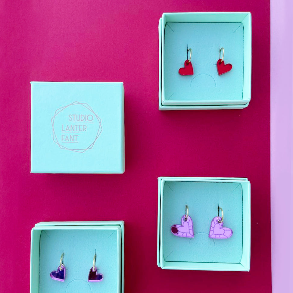 Oorring klein hartje - Roze